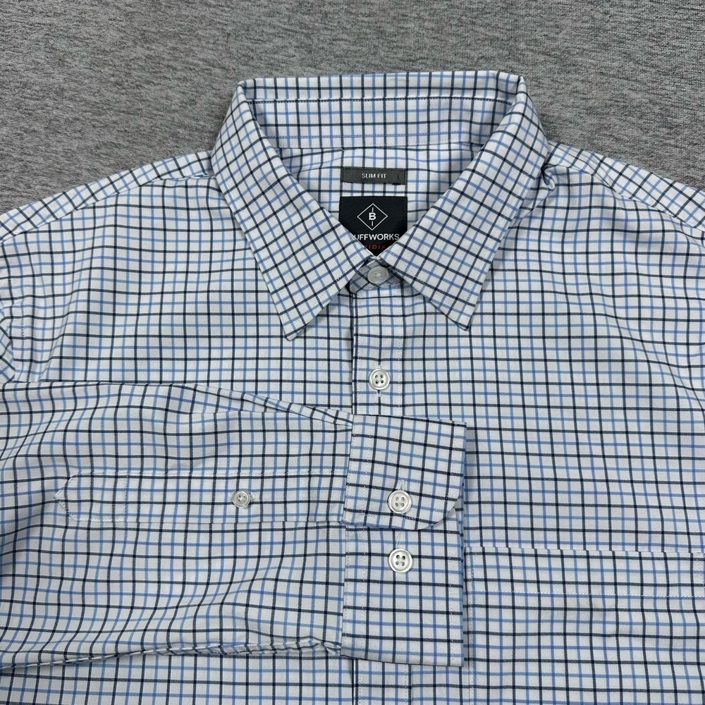 Bluffworks Shirt Mens Medium Meridian Slim Fit Check Long Sleeve Button Up City